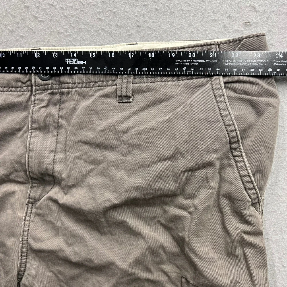 Vintage Old Navy Mens Cargo Shorts Brown Gray Cotton Twill 44 Tall 2038